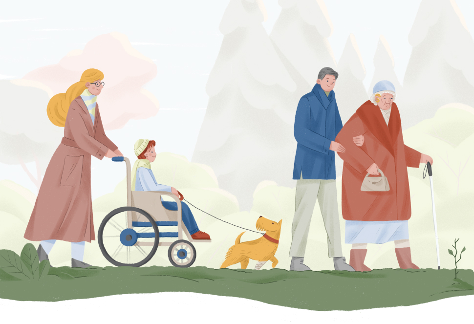 Фоновое изображение, люди помогают